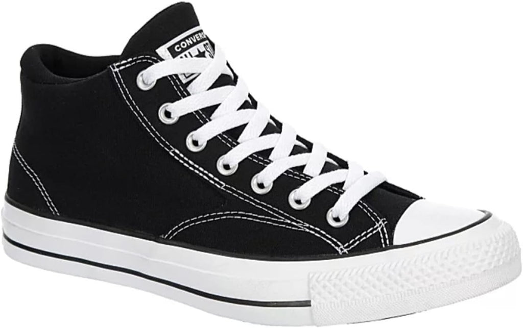 Converse Unisex Chuck Taylor All Star Malden Street Mid High Canvas Sneaker - Lace up Closure Style - Black White, 10.5 Women/8.5 Men