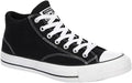 Converse Unisex Chuck Taylor All Star Malden Street Mid High Canvas Sneaker - Lace up Closure Style - Black White, 10.5 Women/8.5 Men