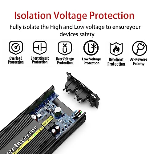 800W Car Power Inverter DC 12V to 110V AC with 2 Outlets and USB A313097