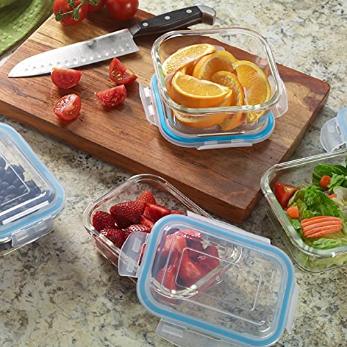 1790 Glass Food Storage Containers with Lids - 9 Pack, Airtight & Leak Proof, Heat Resistant to 550℉ Y64044