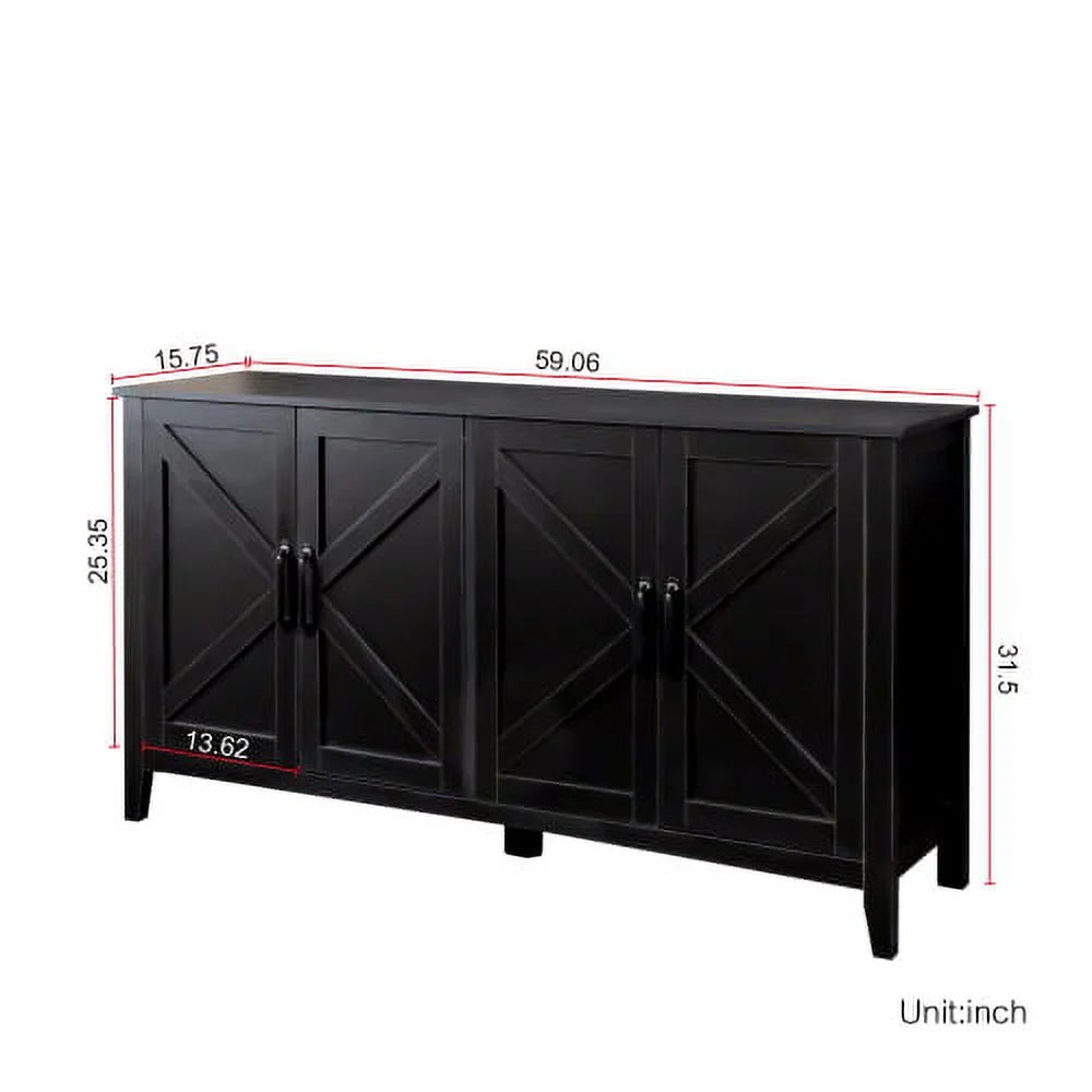 Freestanding Sideboard Cabinet with 4 Doors and 4 Shelves H472