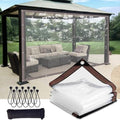 7x7 FT Clear Waterproof Tarps, Transparent PVC Tarps Tarpaulin, Wind and waterproof measures for garden pavilions, 4ft 5ft 6ft 7ft 8ft 9ft 10ft 11ft 12ft 13 ft 14ft 15 ft 16ft 17ft 18ft 19ft 20ft