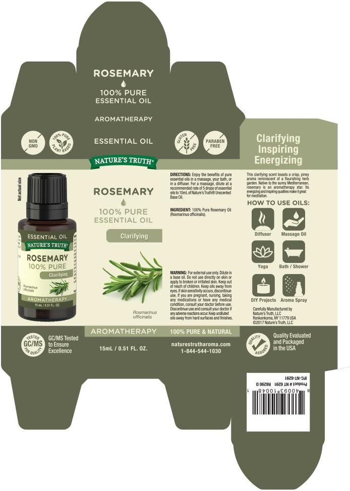Nature's Truth Rosemary Essential Oil, 0.51 fl oz Q45024