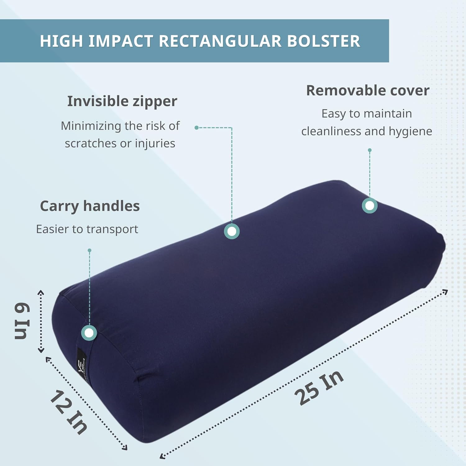 Everyday Yoga Bolster and Strap Set, Rectangular Meditation Pillow, Plum N7218