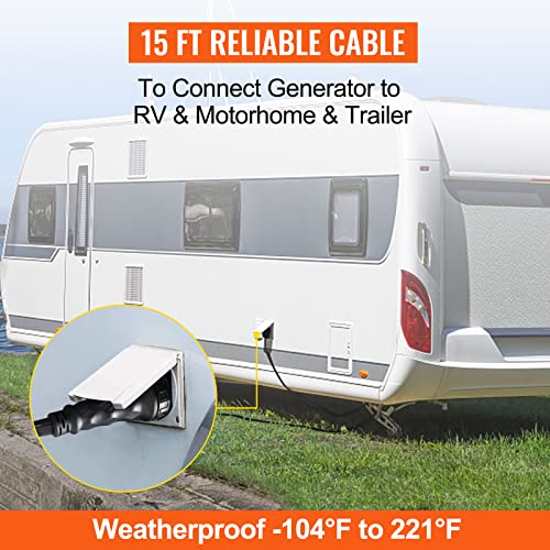 VEVOR 15 FT 50 Amp Generator Extension Cord NEMA 14-50P to SS2-50R H2089