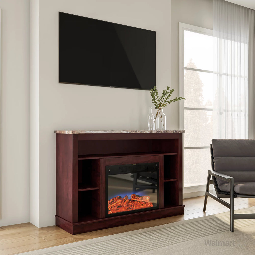 Cambridge Seville 47" Freestanding Electric Fireplace with Remote, Mahogany Mantel P837
