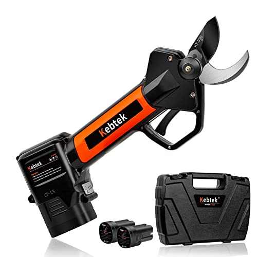 Electric Pruning Shear, Kebtek Cordless Electric Pruner Heavy Duty Electric Branch Cutter Brushless Motor with 2PCS 2500mAh 8-10H Working Time, 30mm (1.18 Inch) Cutting Diameter (KT930) Smooth-CUT