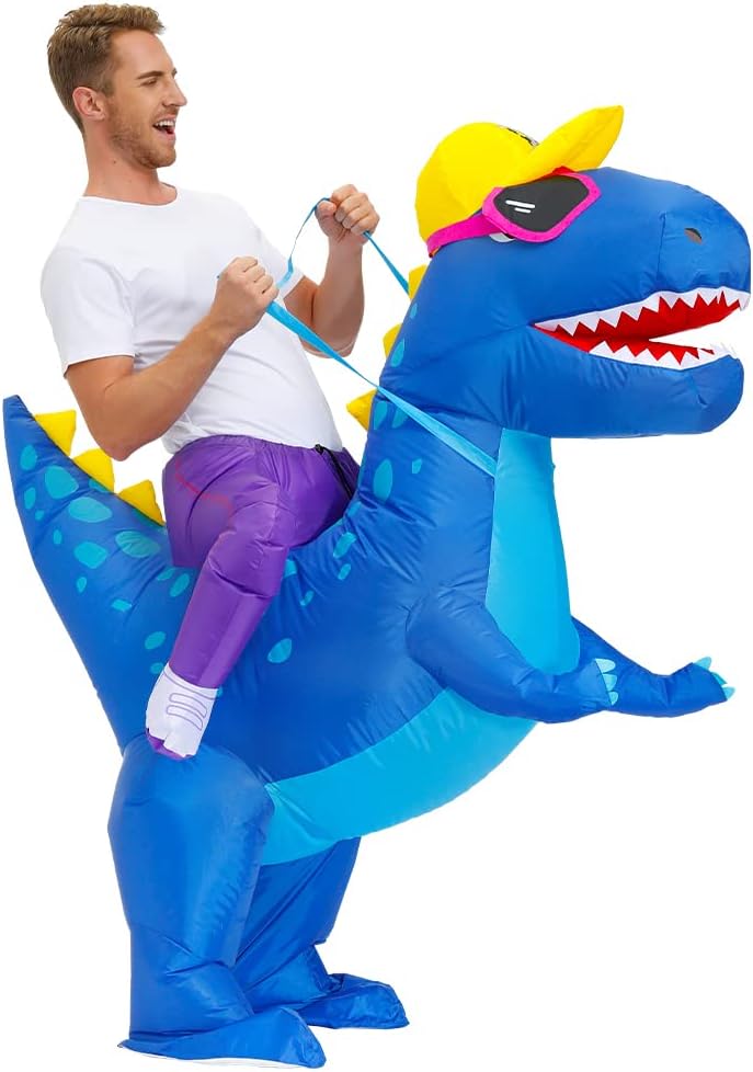 Inflatable Dinosaur Costume for Adults Halloween Funny Blow Up S952570