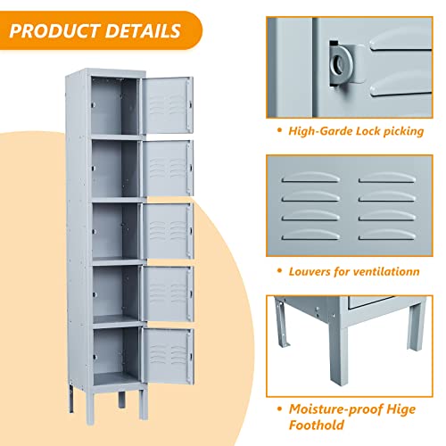 STANI Metal Locker with Lock, Tall Steel Storage Cabinet for Home, Gym, Office N537906