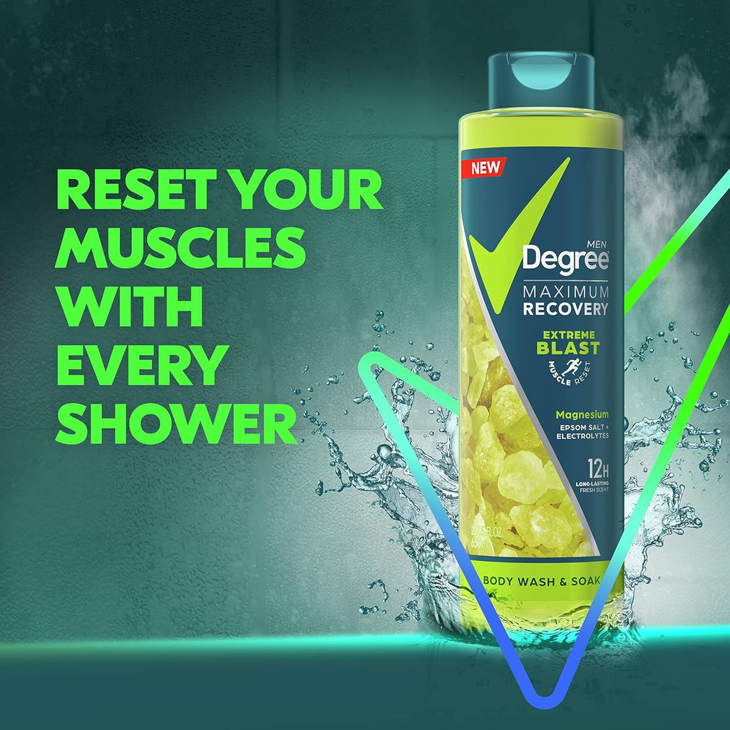 Degree Men Maximum Recovery Body Wash and Soak 22 oz W2823