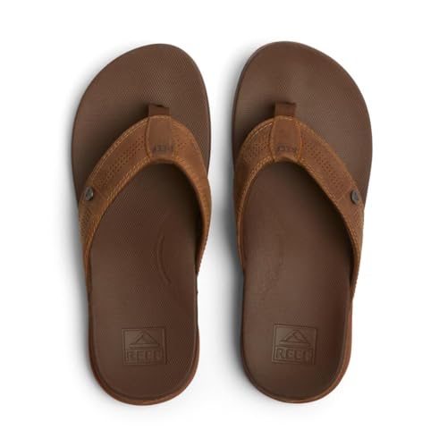REEF Cushion Lux Men's Flip Flop, Leather Strap V91842