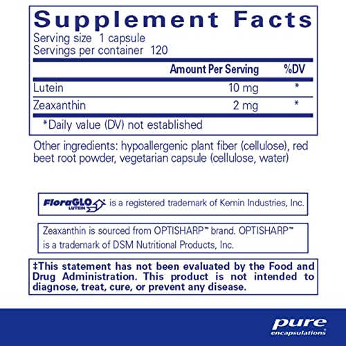 Pure Encapsulations Lutein & Zeaxanthin, 120 Capsules V915319