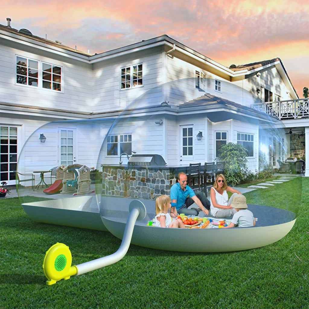 10FT Inflatable Bubble Tent with Air Pump, 3M PVC Two Room Camping Dome W737