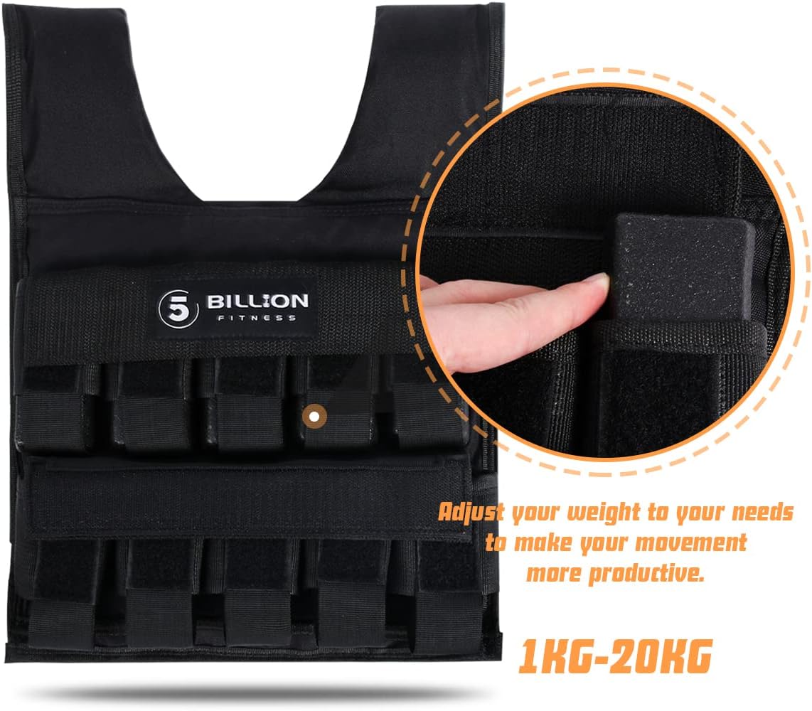 Adjustable Weighted Vest 0-44lbs for Men Women Strength Training W93168