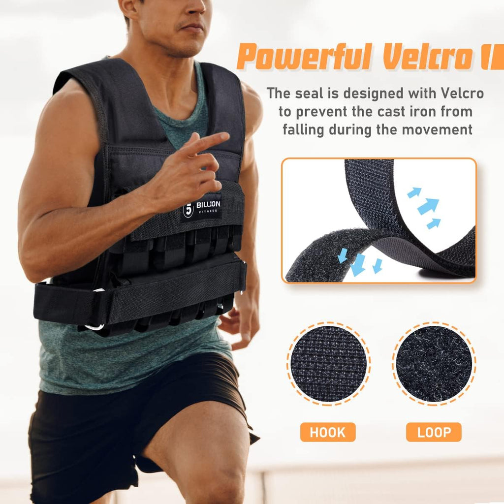 Adjustable Weighted Vest 0-44lbs for Men Women Strength Training W93168