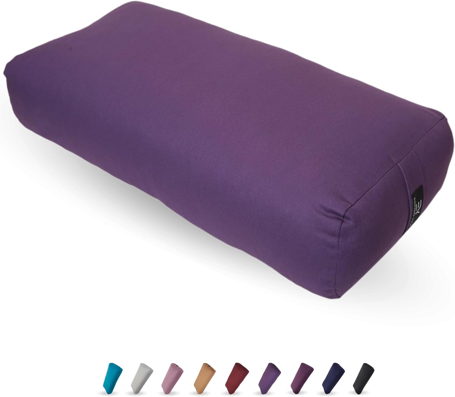Everyday Yoga Bolster and Strap Set, Rectangular Meditation Pillow, Plum N7218