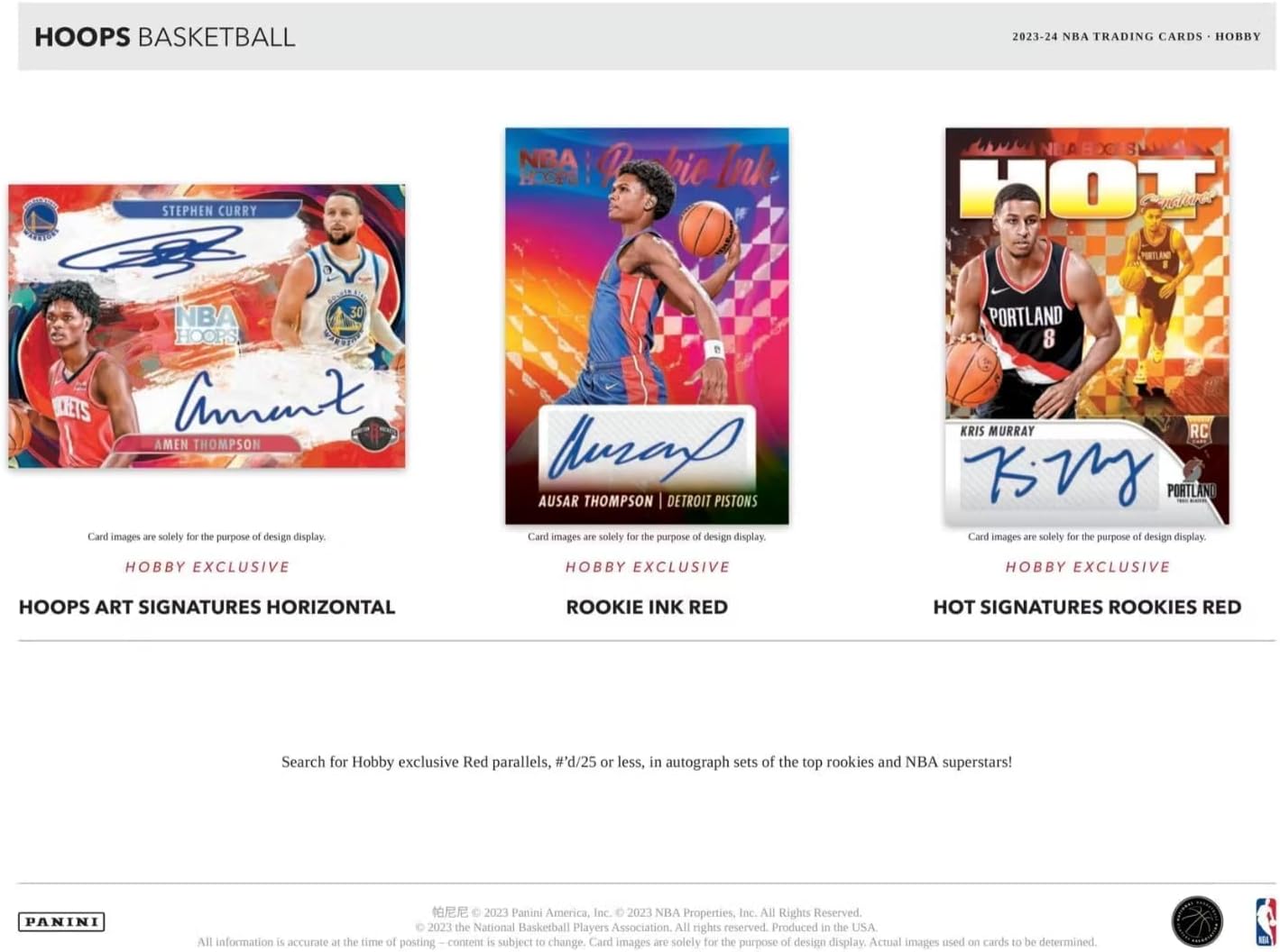 Panini NBA Hoops 2023-24 Factory Sealed Basketball Hobby Box with 192 Cards O929330