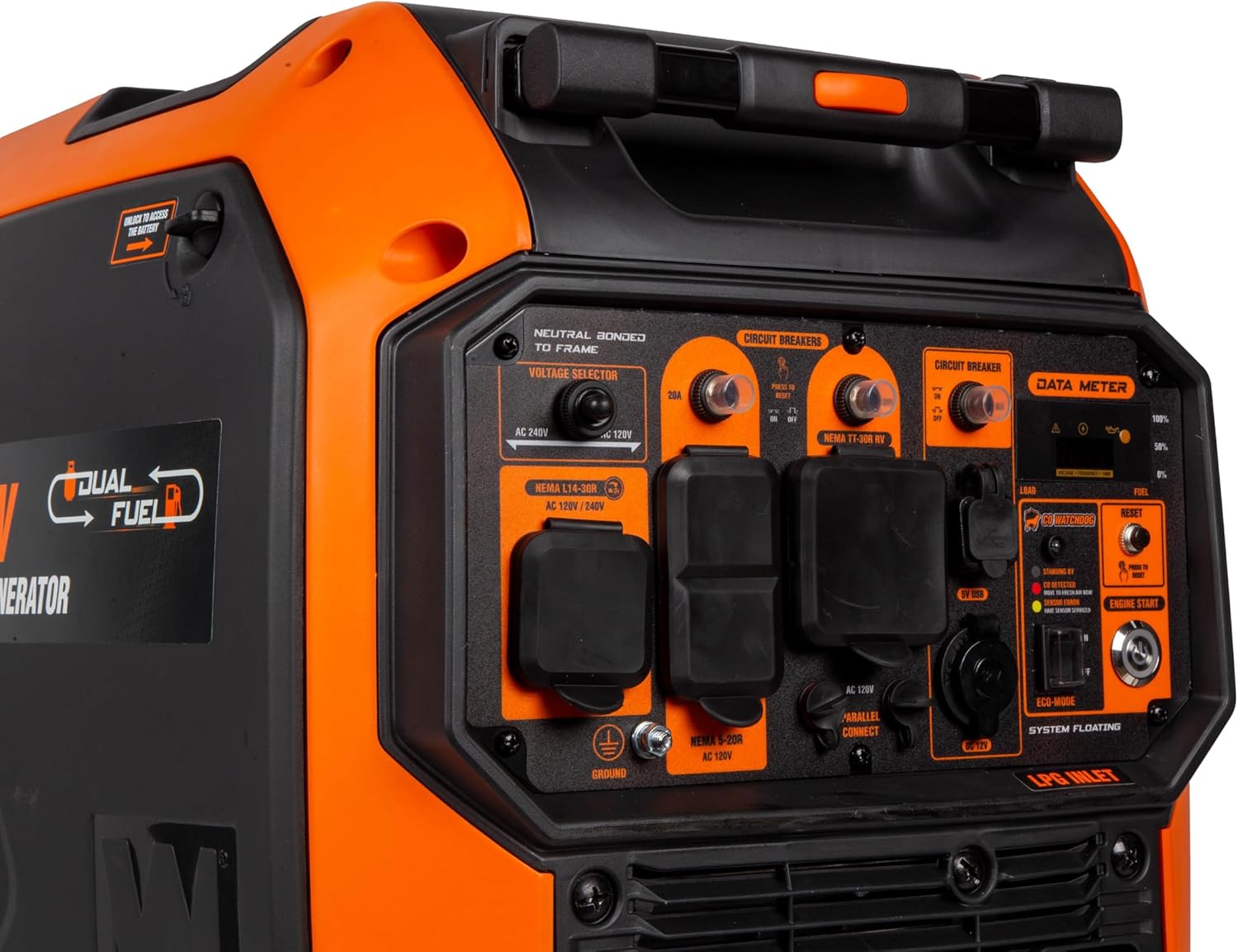 WEN DF500iX Dual Fuel Portable Inverter Generator, RV & EV-Ready L875633