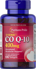 Puritan's Pride Q-sorb CoQ10 400 Mg-60 Rapid Release Softgels, 60 Count