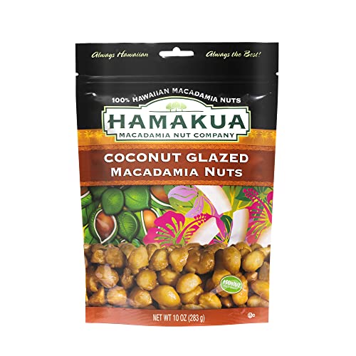 Hamakua Macadamia Nuts Sweet Glazed Coconut Hawaiian Grown Dry Roasted K1428