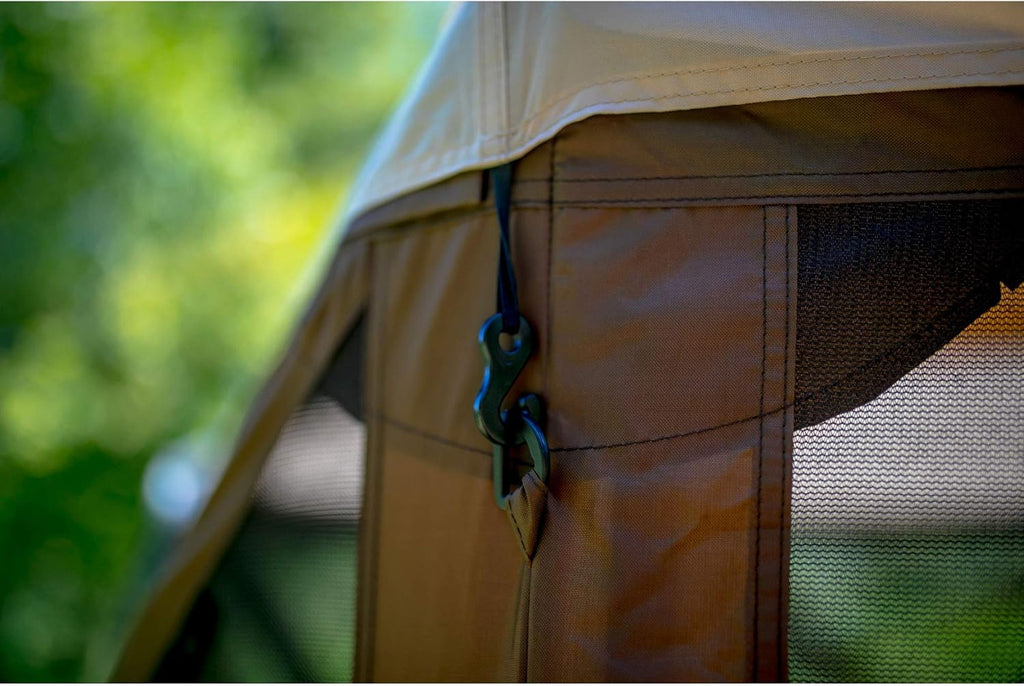 CLAM Quick-Set Outdoor Screened Gazebo Canopy Tent with Carry Bag, Tan X1595