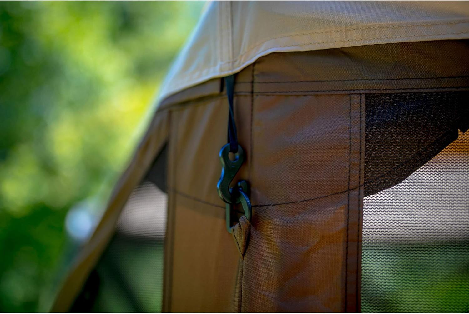 CLAM Quick-Set Outdoor Screened Gazebo Canopy Tent with Carry Bag, Tan X1595