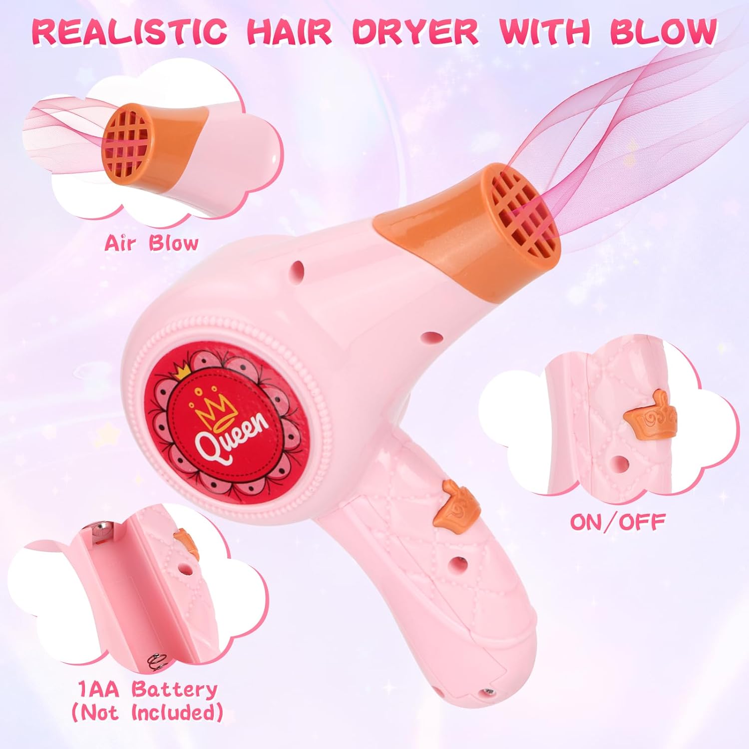 Girls Beauty Salon Set, 27 PCS Pretend Play Hair Styling Toy for Ages 3-9 V463650