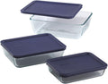 Pyrex Simply Store 6-Piece Rectangular Glass Food Storage Set