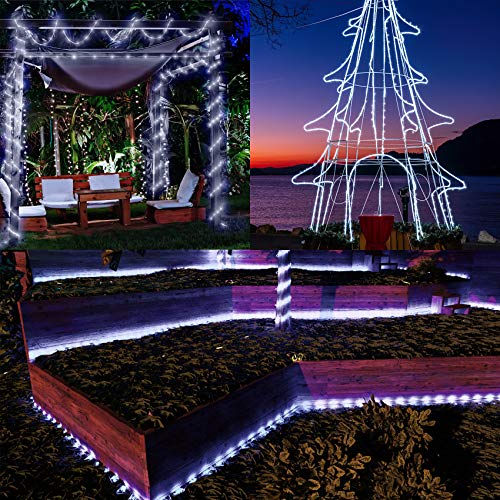 Solar Powered LED Rope Lights 40FT 100 LED Outdoor Waterproof for Garden Decor W27823