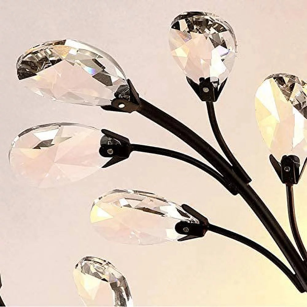 Miumaeov Vintage Crystal Semi Flush Mount Ceiling Light I943