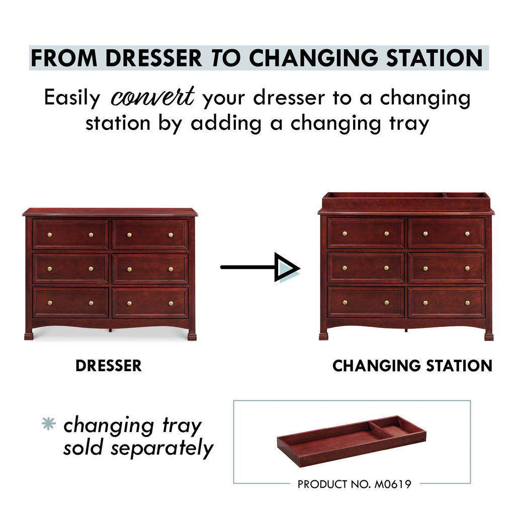 DaVinci Kalani 6-Drawer Double Wide Dresser, Rich Cherry U917771