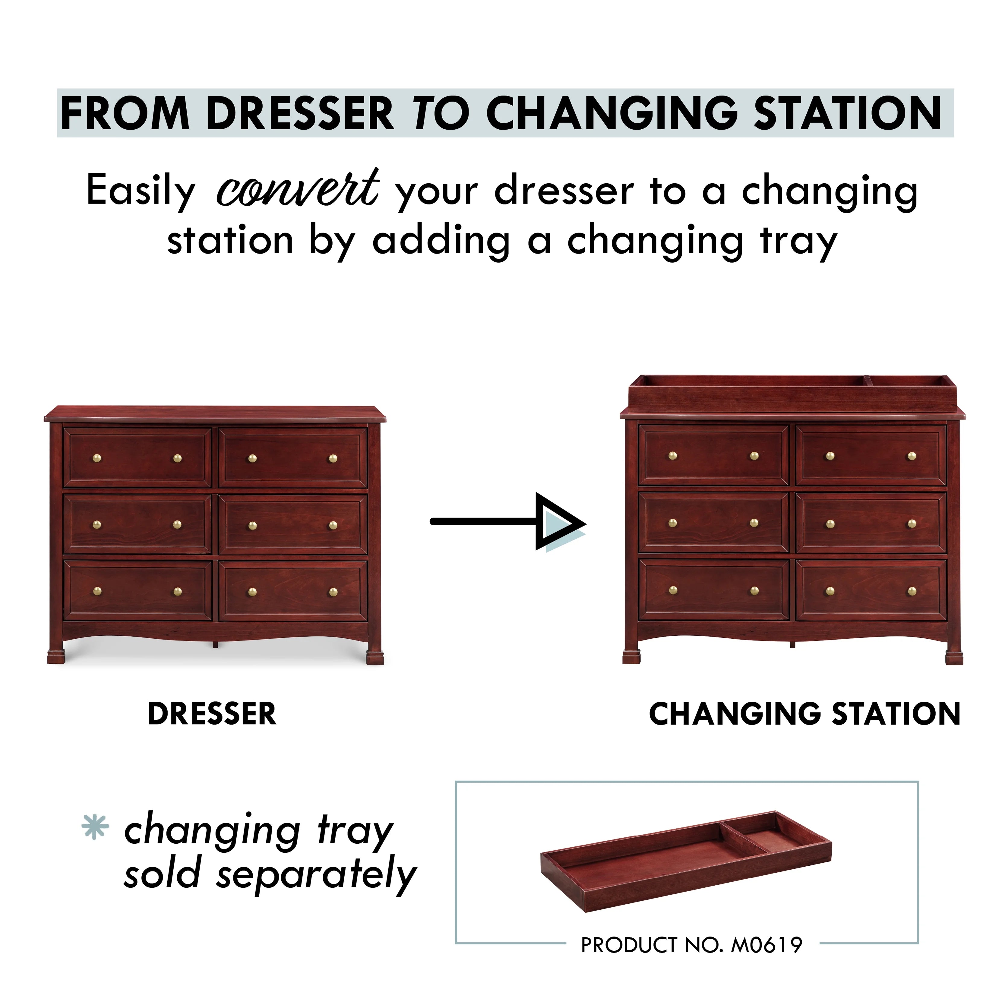 DaVinci Kalani 6-Drawer Double Wide Dresser, Rich Cherry U917771
