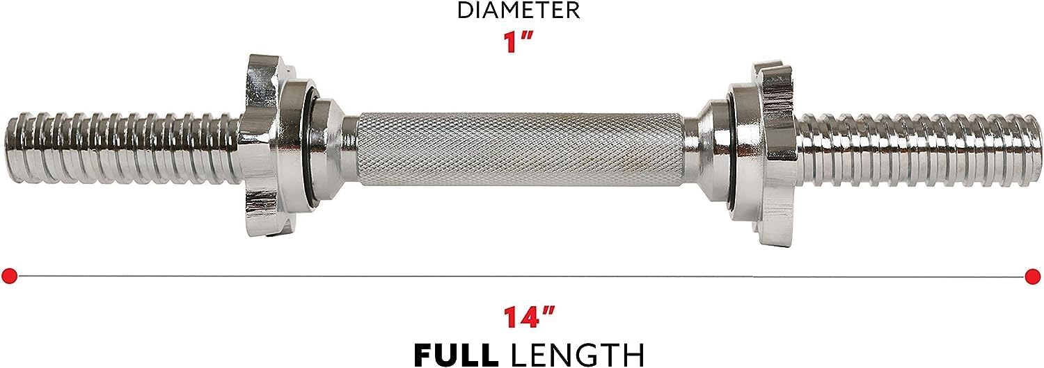 Sunny Health & Fitness 14" Threaded Chrome Dumbbell Bar Pair Z67078