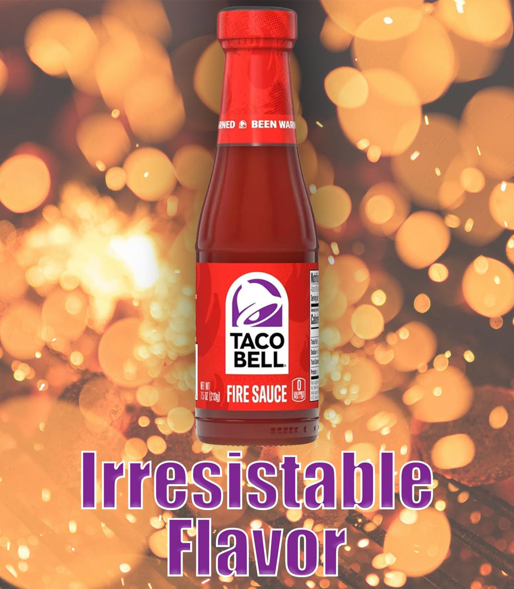 Taco Bell Fire Sauce 7.5 oz Bottles (Pack of 2) O65356