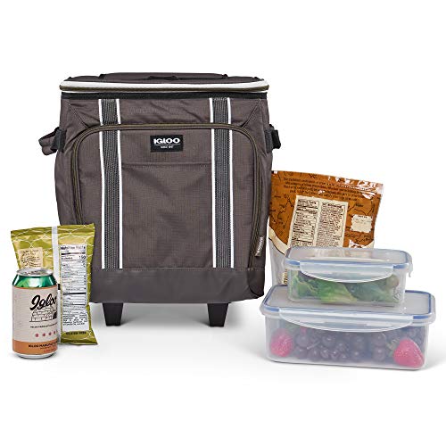 Igloo Large Portable Insulated Soft Cooler with Rolling Wheels Z132192