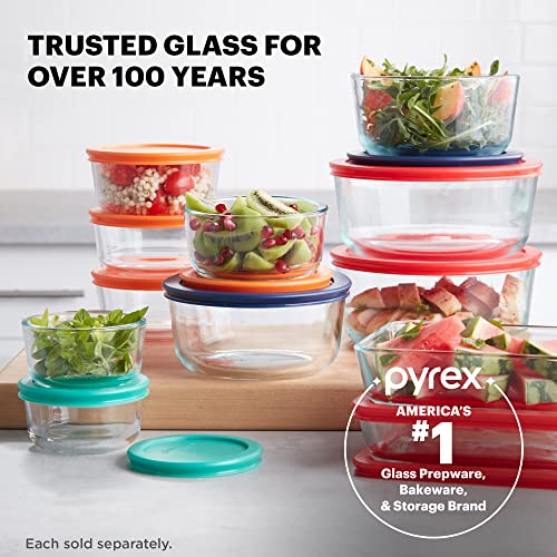 Pyrex Simply Store Glass Food Storage Container, 3 Cup, BPA-Free Lids C453624