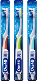Oral-B CrossAction Compact Toothbrush, 23 Soft (Colors Vary) - Pack of 3
