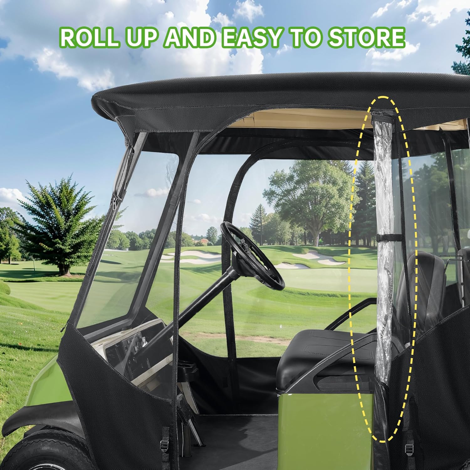 10L0L Deluxe 2 Passenger Enclosure for Club Car Precedent, Onward & Tempo Golf Cart V9671