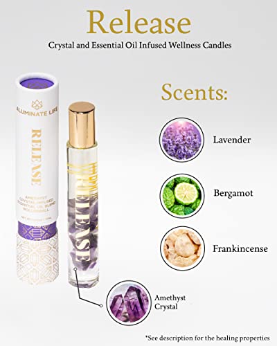 Essential Oil Rollerballs 34oz Sleep Rose Quartz Crystal Infused Aromatherapy Roll On J1223