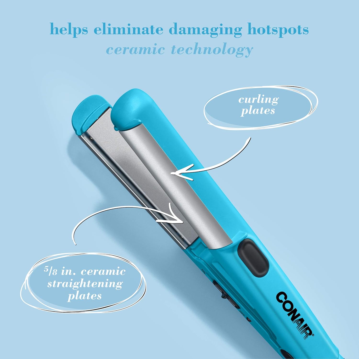 Conair Mini Dual Deluxe Styler for Curls, Waves & Straightening L148