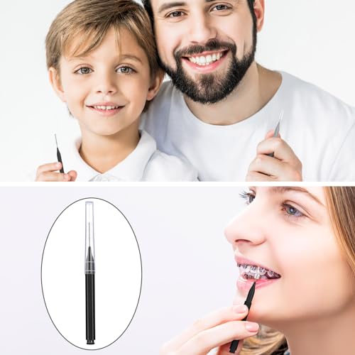 Patelai 50 Pieces Interdental Brush Toothpick Dental Flosser (Black) B568