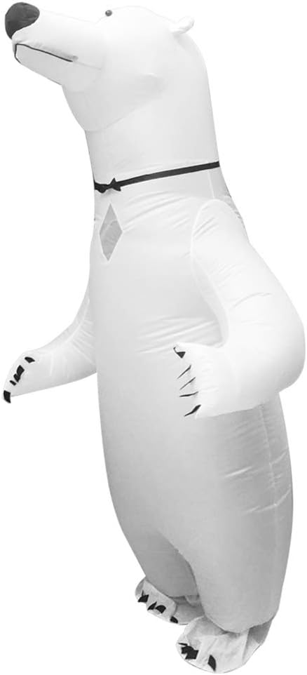 Inflatable White Polar Bear Costume for Adults Cosplay Party O7133