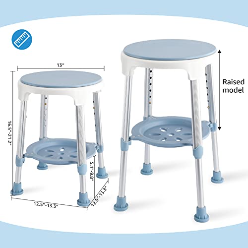 Swivel Shower Stool for Seniors, Adjustable Round Bath Seat, 350LB Capacity D3131