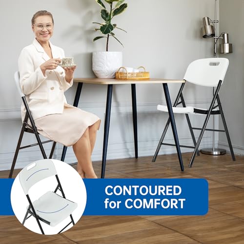 10 Pack White Folding Chairs, Steel, Commercial Grade C14962