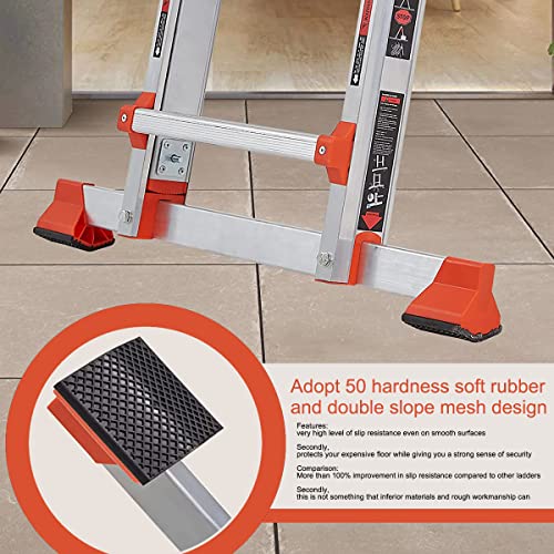 17 Ft Anti-Slip Multi Position Aluminum Ladder, 330 lbs Load, Folding Y8067