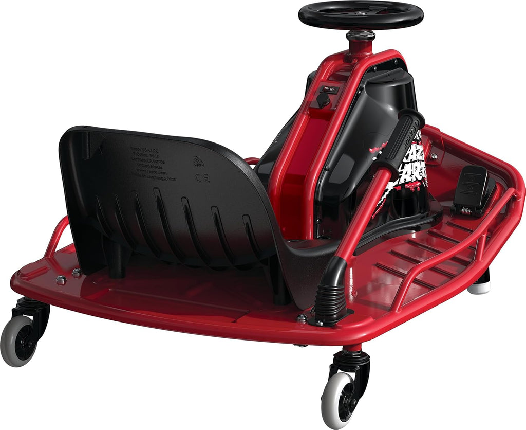 Razor Crazy Cart 24V Electric Drifting Go Kart, Black/Red Q670995
