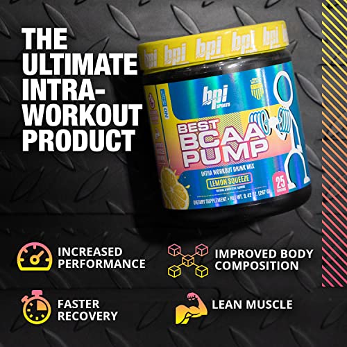BPI Sports BCAA Pump - BCAA Powder Intra Workout Drink, Lemon Squeeze, 25 Servings O30876