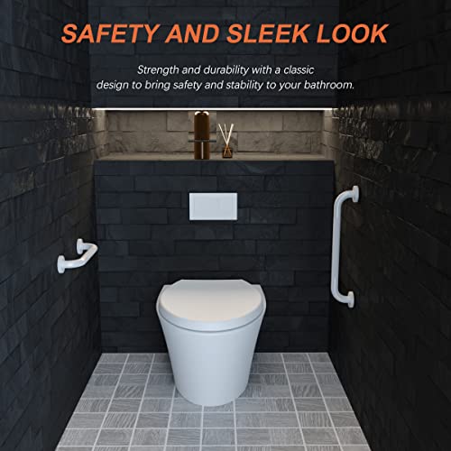 2 Pack 24 Inch Anti-Slip Shower Grab Bars with Rubber Grip, iMomwee Chrome Stainless Steel Bathroom Handrail E340579