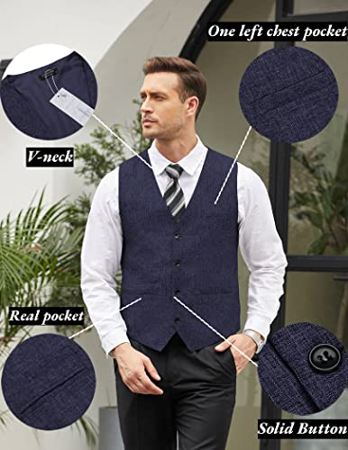 COOFANDY Men's Slim Fit Casual Business Vest Lightweight Waistcoat B670