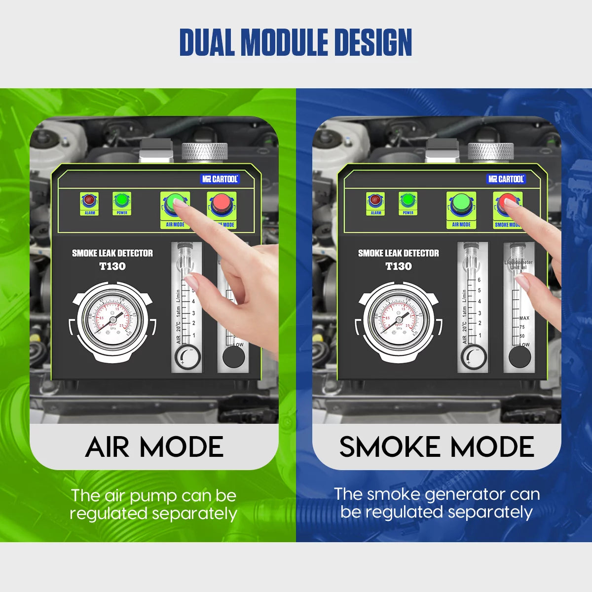 T130 Auto Smoke Leak Detector EVAP Vacuum Smoke Machine Vehicle Diagnostic Tool V93718
